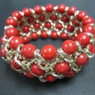 4 strands stretch bracelet with round simulated stones