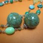 Simulated green stones with acrylic beads necklace