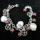 Silver chain with Homemade Lampwork bracelet