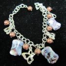 Silver chain with brown beads bracelet