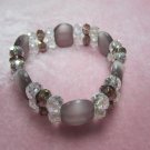 Simulated Moonstone faceted beads stretch bracelet