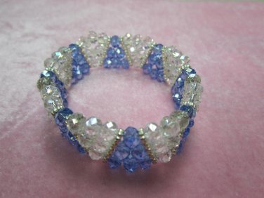 Faceted acrylic beads stretch bracelet