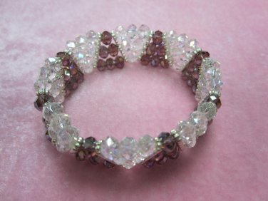 Faceted acrylic beads stretch bracelet