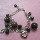 Acrylic beads with silver chain bracelet