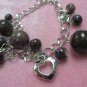 Acrylic beads with silver chain bracelet