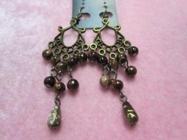 Earrings with plastic beads