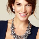Stella & Dot Isadora Hematite Pearl Bib