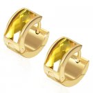 Gold with Yellow Gemstone Huggie Earrings