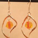 Orange & Gold Twist Earrings