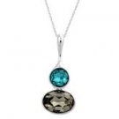 Teal and Grey Swarovski Crystal Necklace