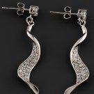 Silver Rhinestone Twist Earrings
