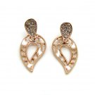 Rose Gold and White Teardrop Earrings