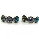 Grey/Purple/Teal Swarovski Crystal Earrings