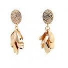Rose Gold Hammered and Twist Oval Earrings
