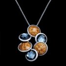 Blue Gem & Tan Stone Necklace