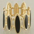 Gold & Black Oval Link Bracelet