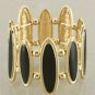 Gold & Black Oval Link Bracelet