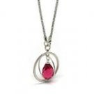 Long Pink Pendant Necklace