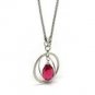 Long Pink Pendant Necklace