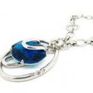 Long Blue Pendant Necklace