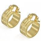 Gold Greek Key Huggie Earrings