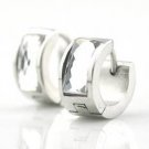 Silver with White Gem Huggie Earrings