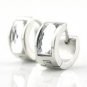 Silver with White Gem Huggie Earrings