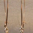 Long Gold Earrings with Rhinestone Diamond Charms
