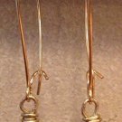 Long Gold Earrings with Yellow Crystal Beads