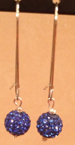 Royal Blue Disco Ball Drop Earrings