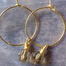 Champagne Crystal Gold Hoop Earrings