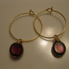 Red and Gold Hoop Earrings