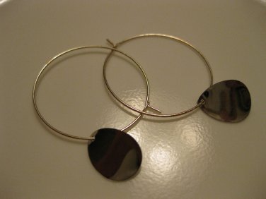 Silver Teardrop Hoop Earrings