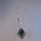 Silver Diamond and Blue Crystal Hoop Earrings