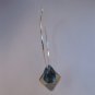 Silver Diamond and Blue Crystal Hoop Earrings