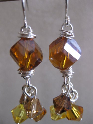 Swarovski Mixed Topaz Cluster Earrings
