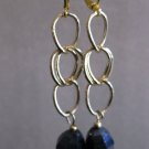 Navy and Gold Linked Earrings