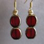 Red and Gold Bead Earrings