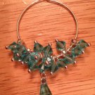 Sterling Silver Teal Swarovski Hoop Earrings