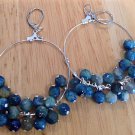Blue Agate Hoop Earrings