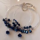 Swarovski Blue Sterling Silver Hoops Earrings