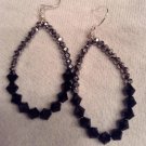 Black and Silver Oval Hoops