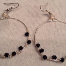 Black Swarovski Twist Hoop Earrings
