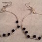 Black Swarovski Twist Hoop Earrings