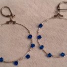 Twisted Blue Swarovski Crystal Hoop Earrings