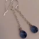 Sterling Silver & Montana Blue Teardrop Earrings