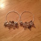 Swarovski Mixed Pink/Grey/Crystal Sterling Silver Hoop Earrings