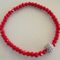 Red Rhinestone Ball Beaded Bracelet