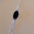 Black Swarovski and Sterling Silver Necklace