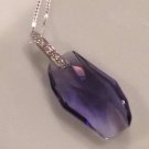 Purple Swarovski Purple Chunk on Sterling Silver Necklace